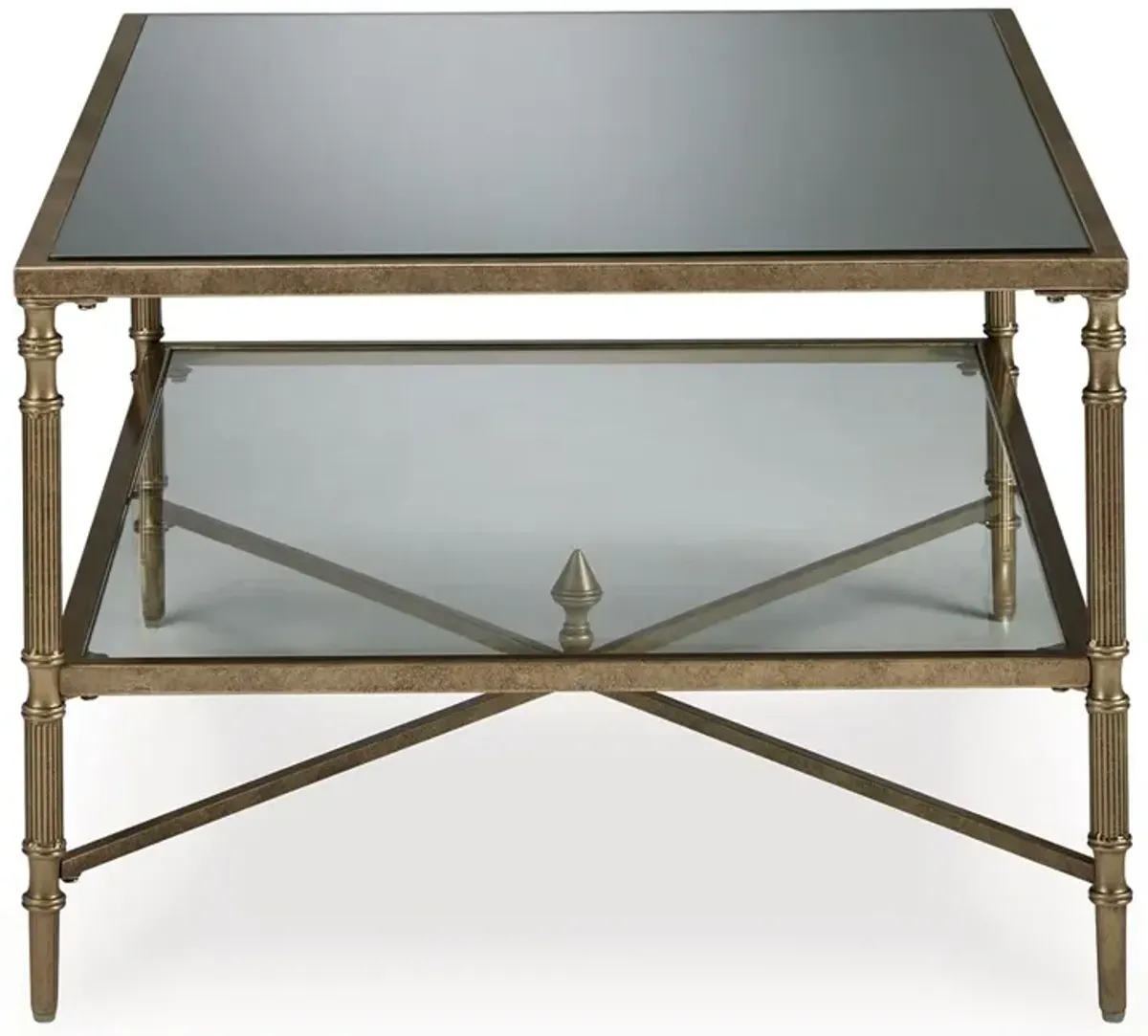 Cloverty - Aged Gold Finish - Rectangular Cocktail Table