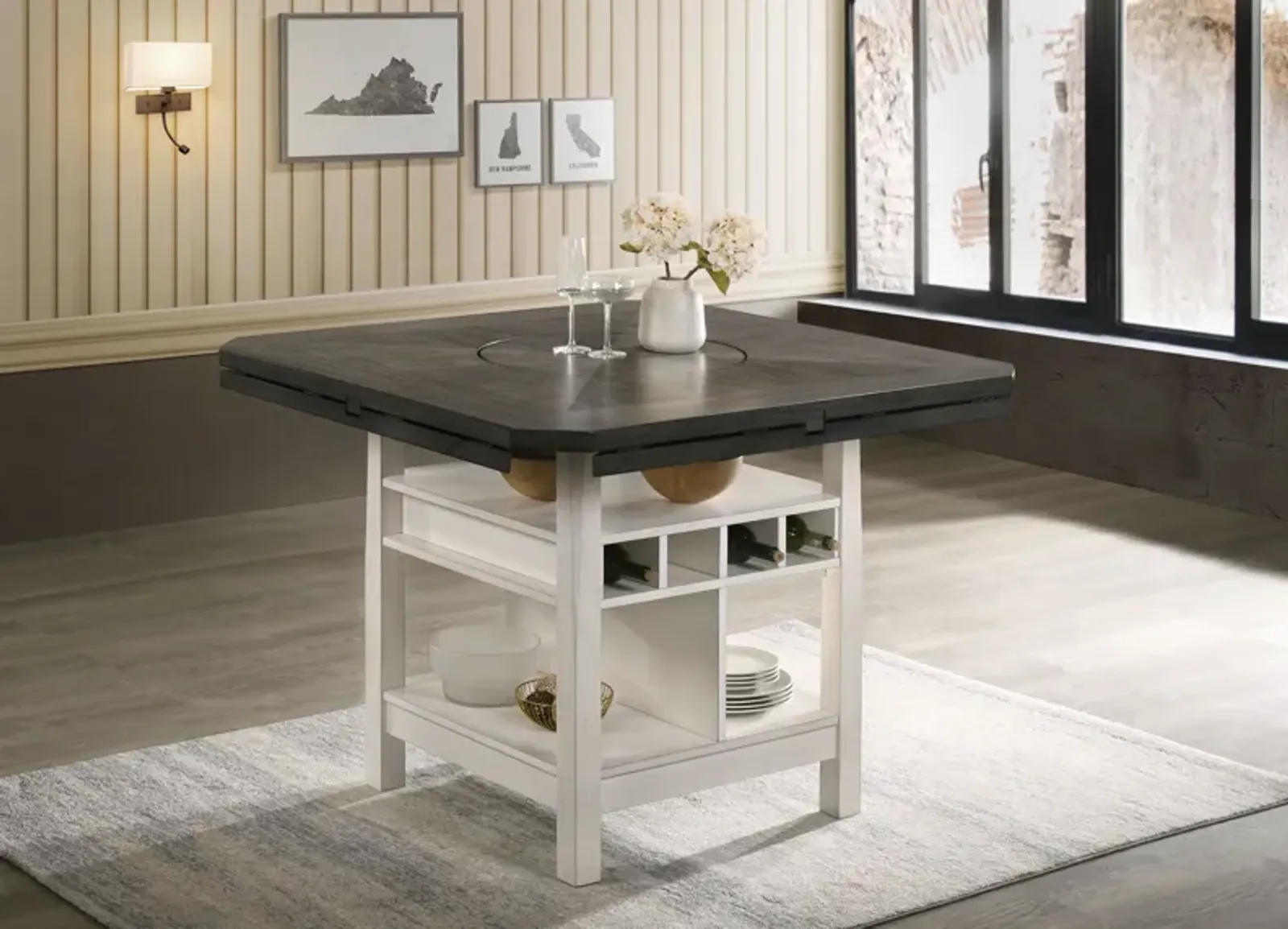 Conner - Counter Height Table Shelve - Gray