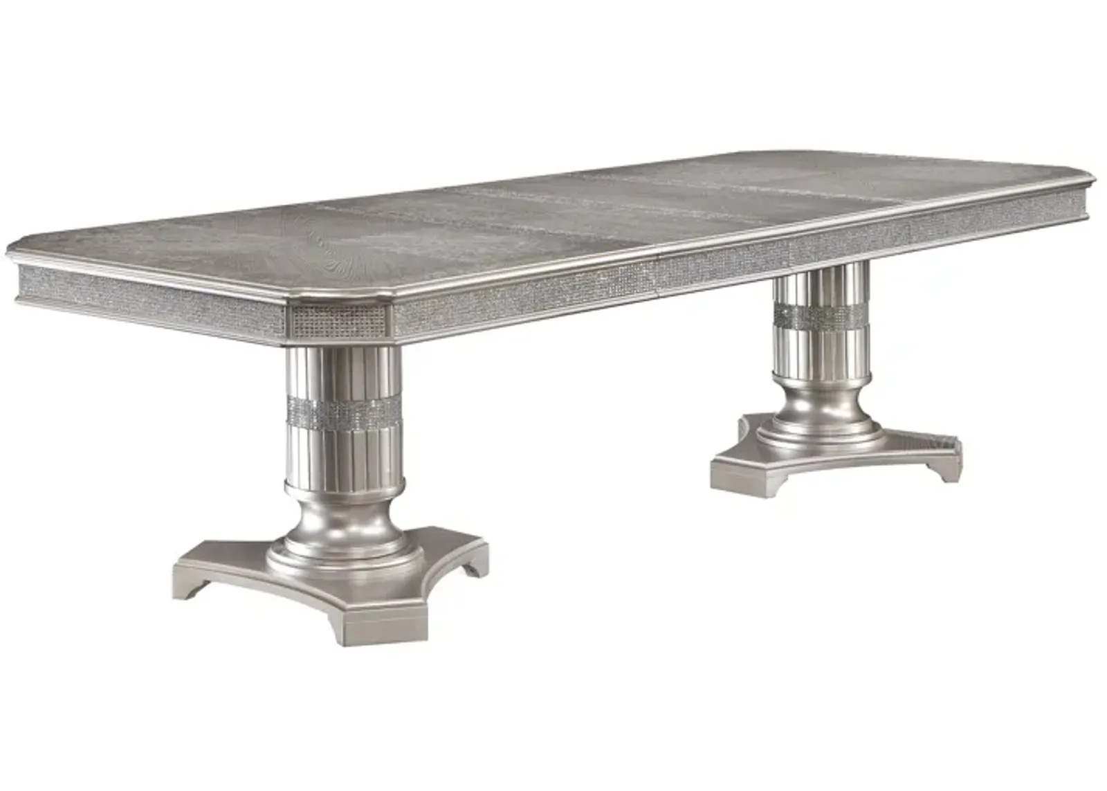 Klina - Dining Table Top (2 X 18 Leaf) - Silver