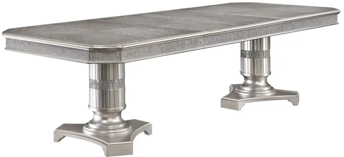 Klina - Dining Table Top (2 X 18 Leaf) - Silver