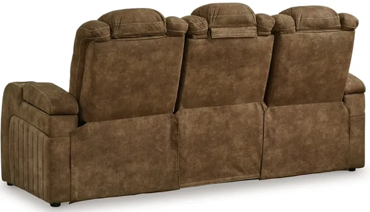 Wolfridge - Brindle - Power Reclining Sofa With Adj Headrest