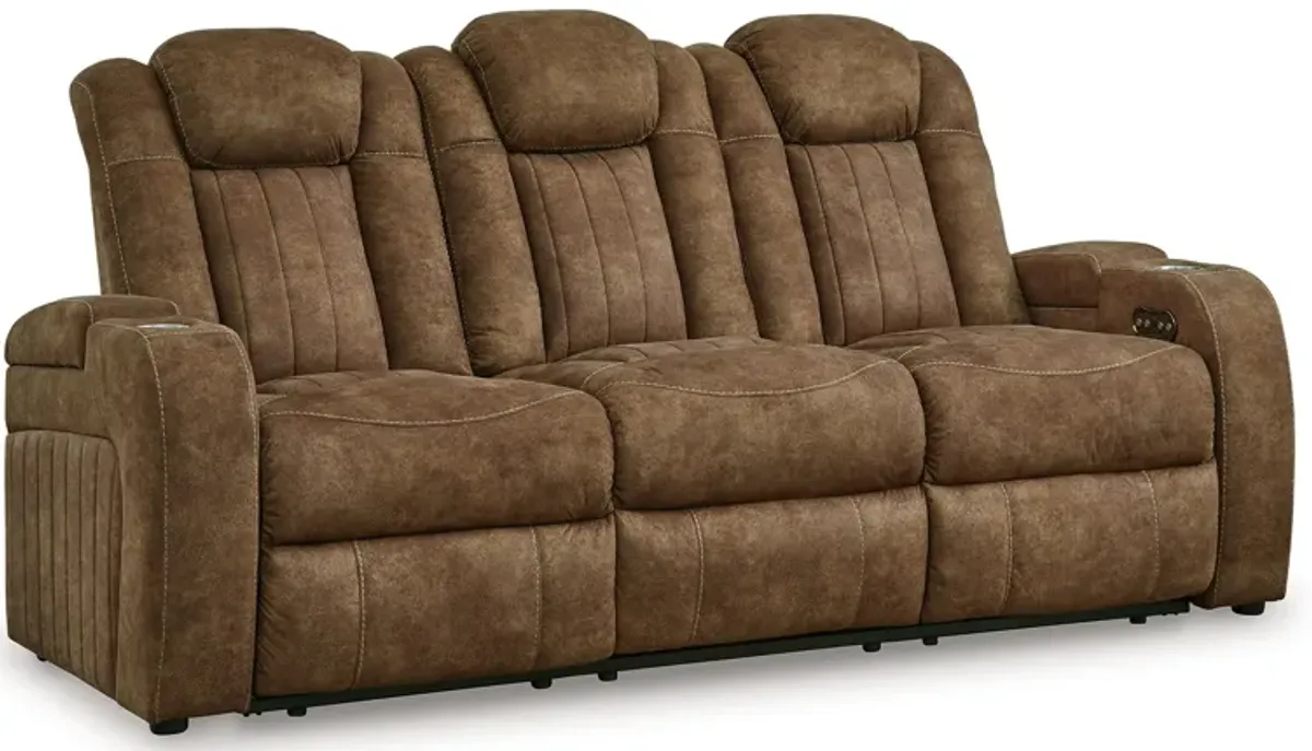 Wolfridge - Brindle - Power Reclining Sofa With Adj Headrest