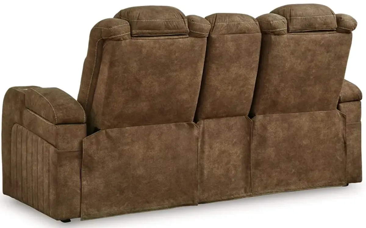 Wolfridge - Brindle - 2 Pc. - Power Reclining Sofa, Power Reclining Loveseat With Console