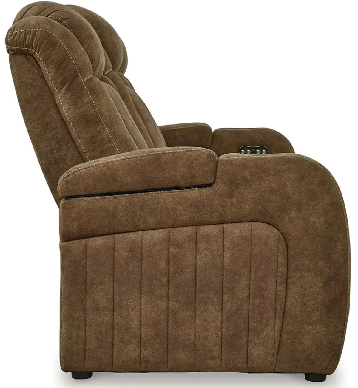 Wolfridge - Brindle - 2 Pc. - Power Reclining Sofa, Power Reclining Loveseat With Console