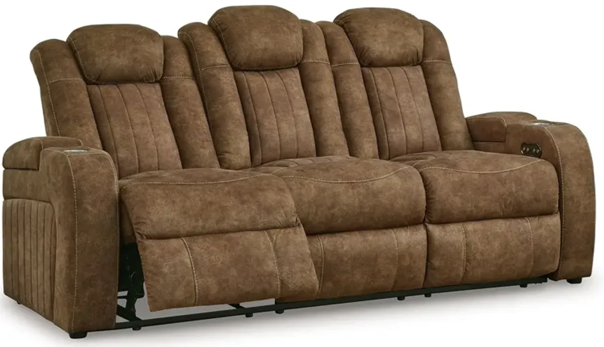 Wolfridge - Brindle - 2 Pc. - Power Reclining Sofa, Power Reclining Loveseat With Console