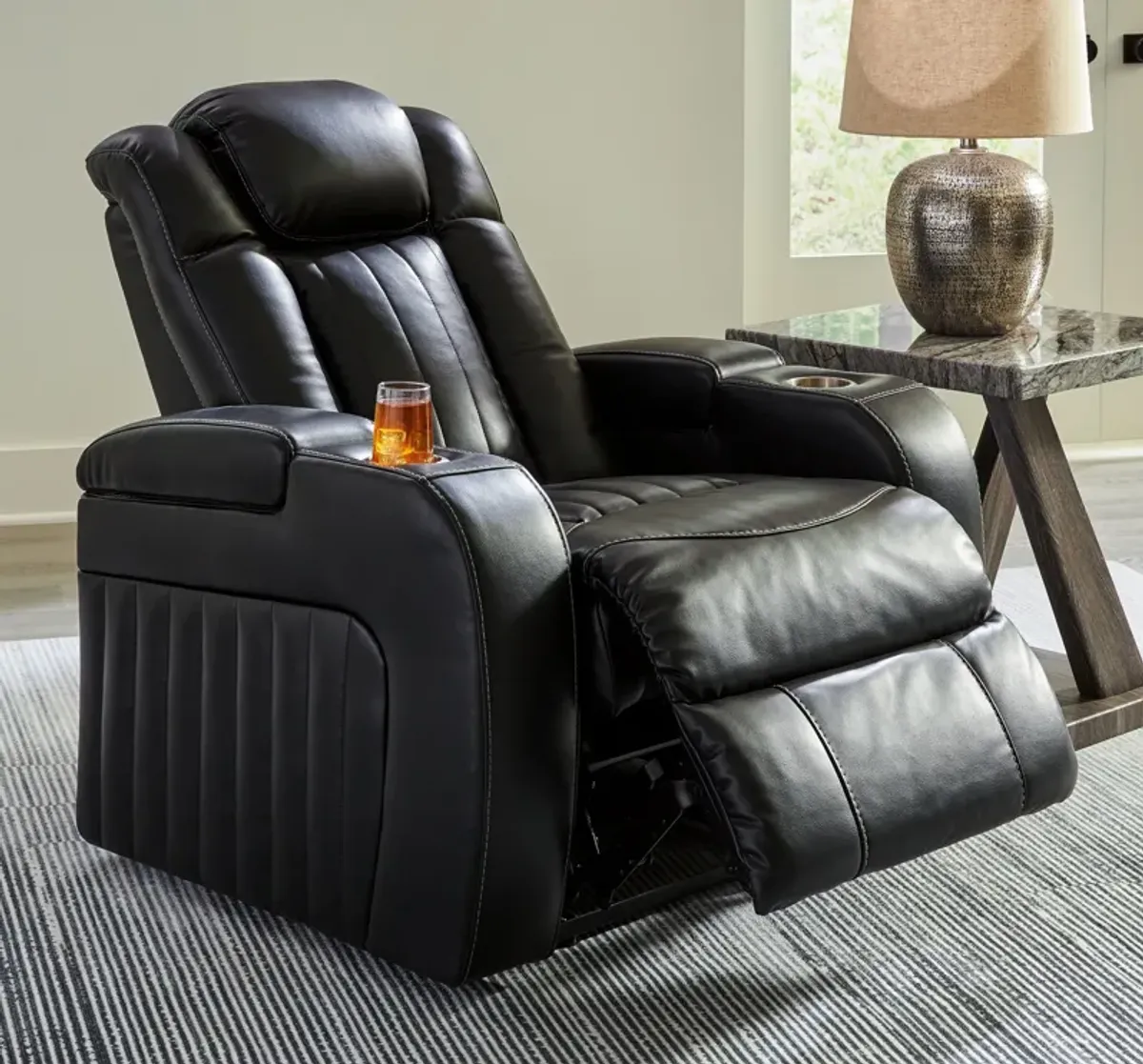 Caveman Den - Midnight - Power Recliner/ Adj Headrest