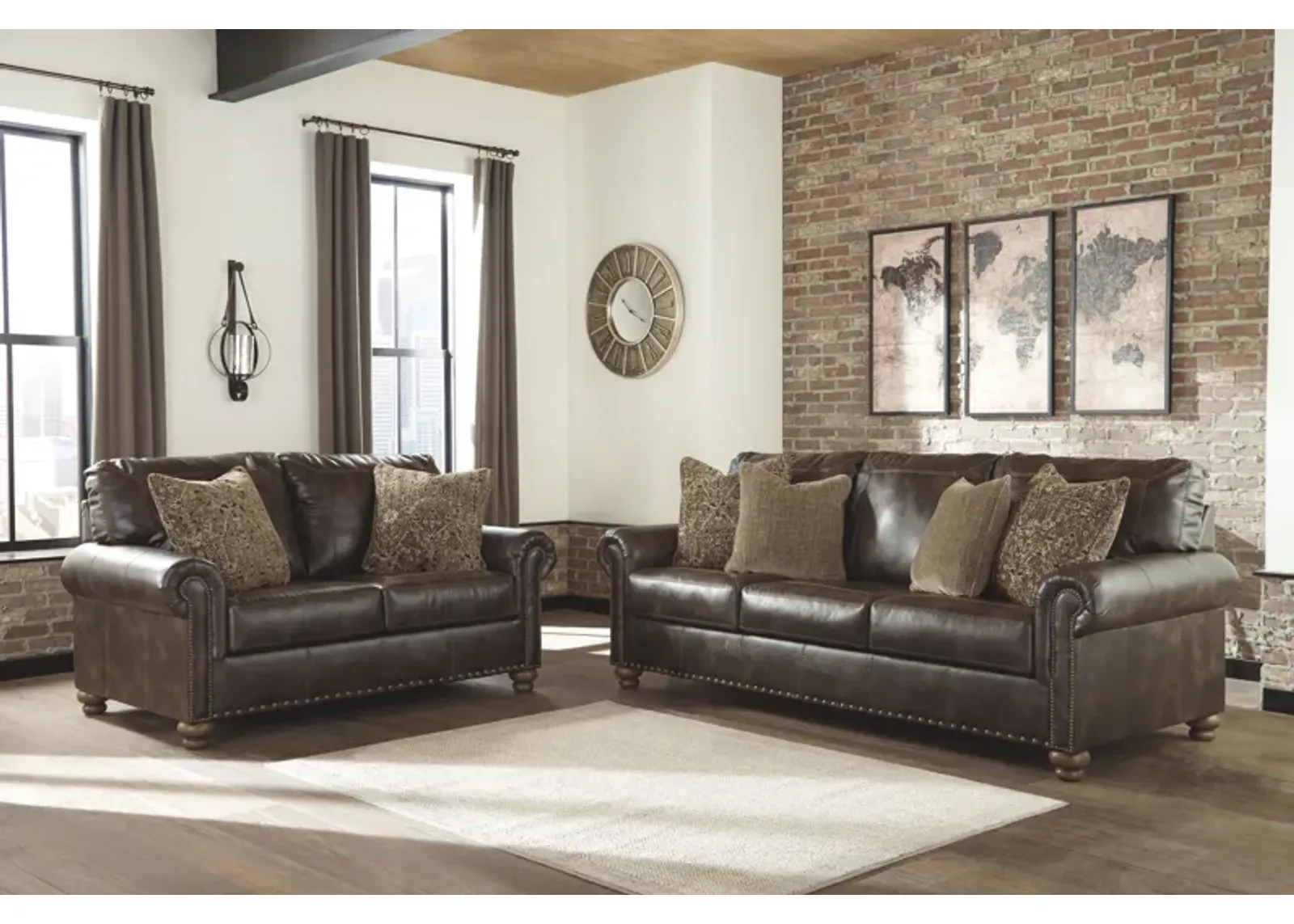 Nicorvo - Coffee - 2 Pc. - Sofa, Loveseat