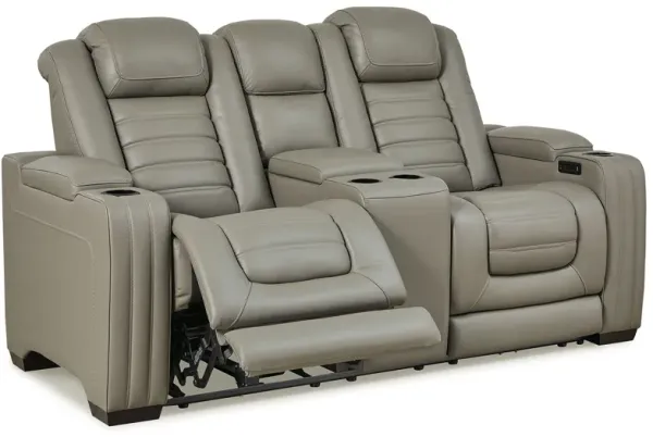 Backtrack - Gray - PWR REC Loveseat/Con/Adj HDRST