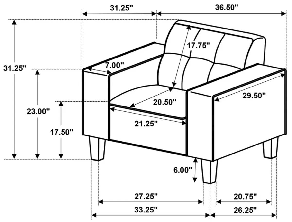 Deerhurst - Upholstered Tufted Track Arm Sofa Set