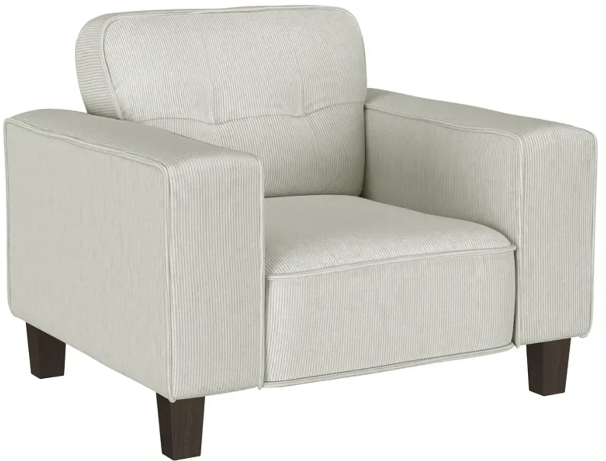 Deerhurst - Upholstered Track Arm Tufted Accent Chair - Greige