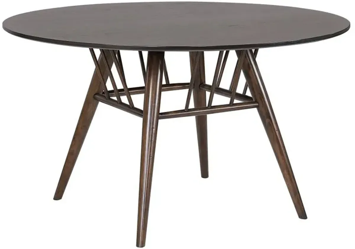 Everton - 5 Piece Round Dining Table Set - Dark Walnut