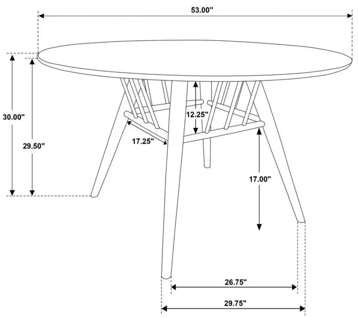 Everton - 5 Piece Round Dining Table Set - Dark Walnut