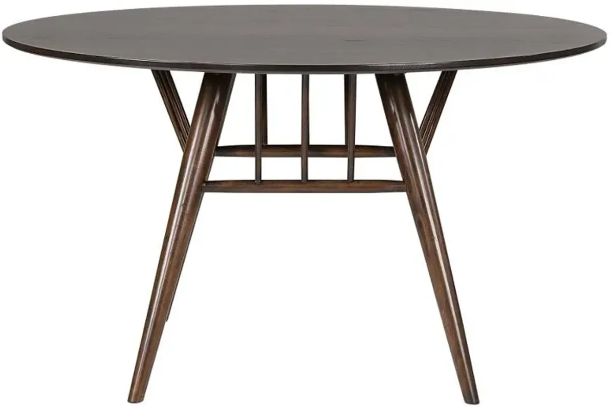 Everton - 5 Piece Round Dining Table Set - Dark Walnut