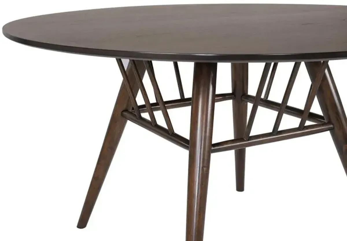 Everton - 5 Piece Round Dining Table Set - Dark Walnut