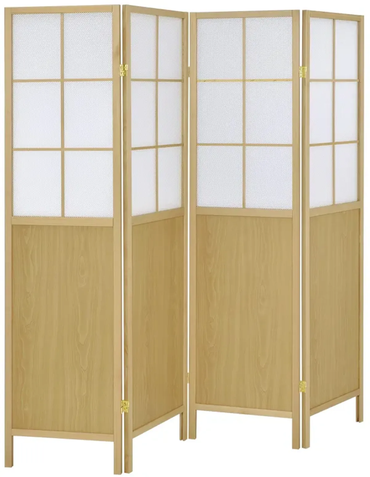 Edwards - 4-Panel Room Divider Folding Shoji Screen - Natural