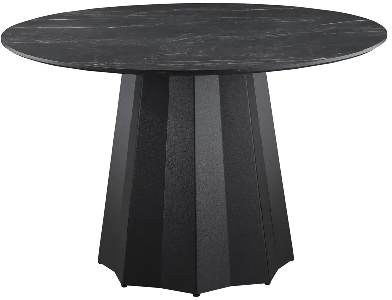 Camden - Round 48" Faux Marble Top Dining Table - Black