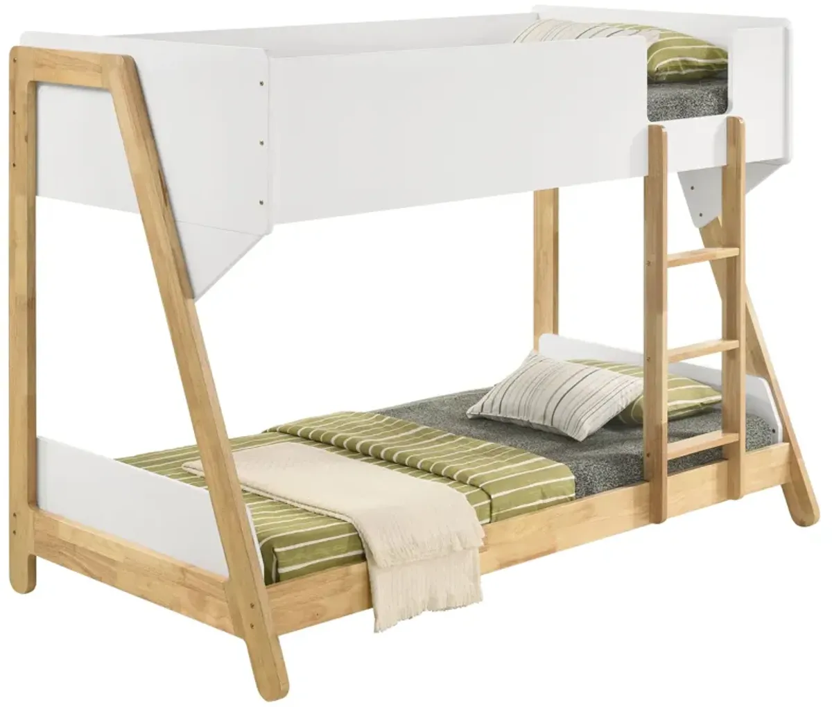 Wyatt - Wood Twin Over Twin Bunk Bed - White And Natural