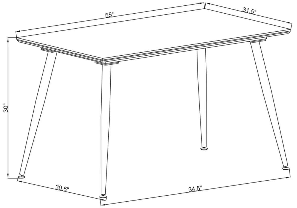 Dennison - Rectangular Ceramic Top Dining Table Gray - Gray Marble