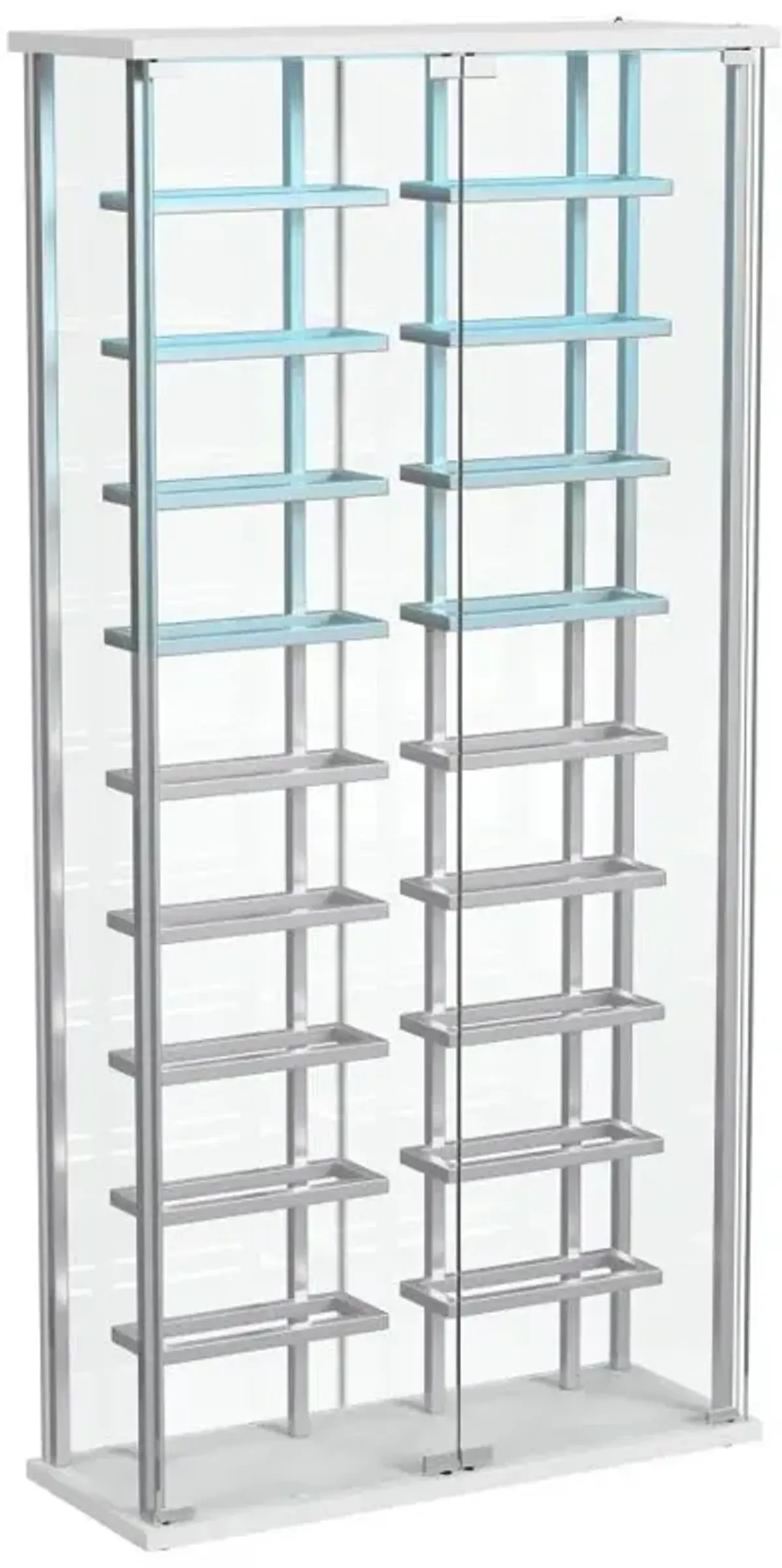 Montara - Tempered Glass Wine Storage LED Curio Cabinet - Chrome