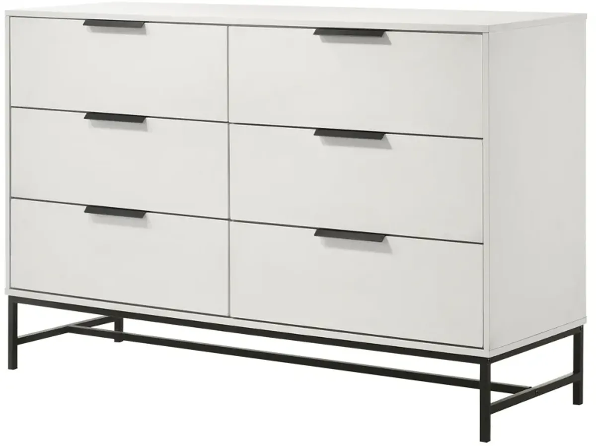 Sonora - 6-Drawer Bedroom Dresser - White