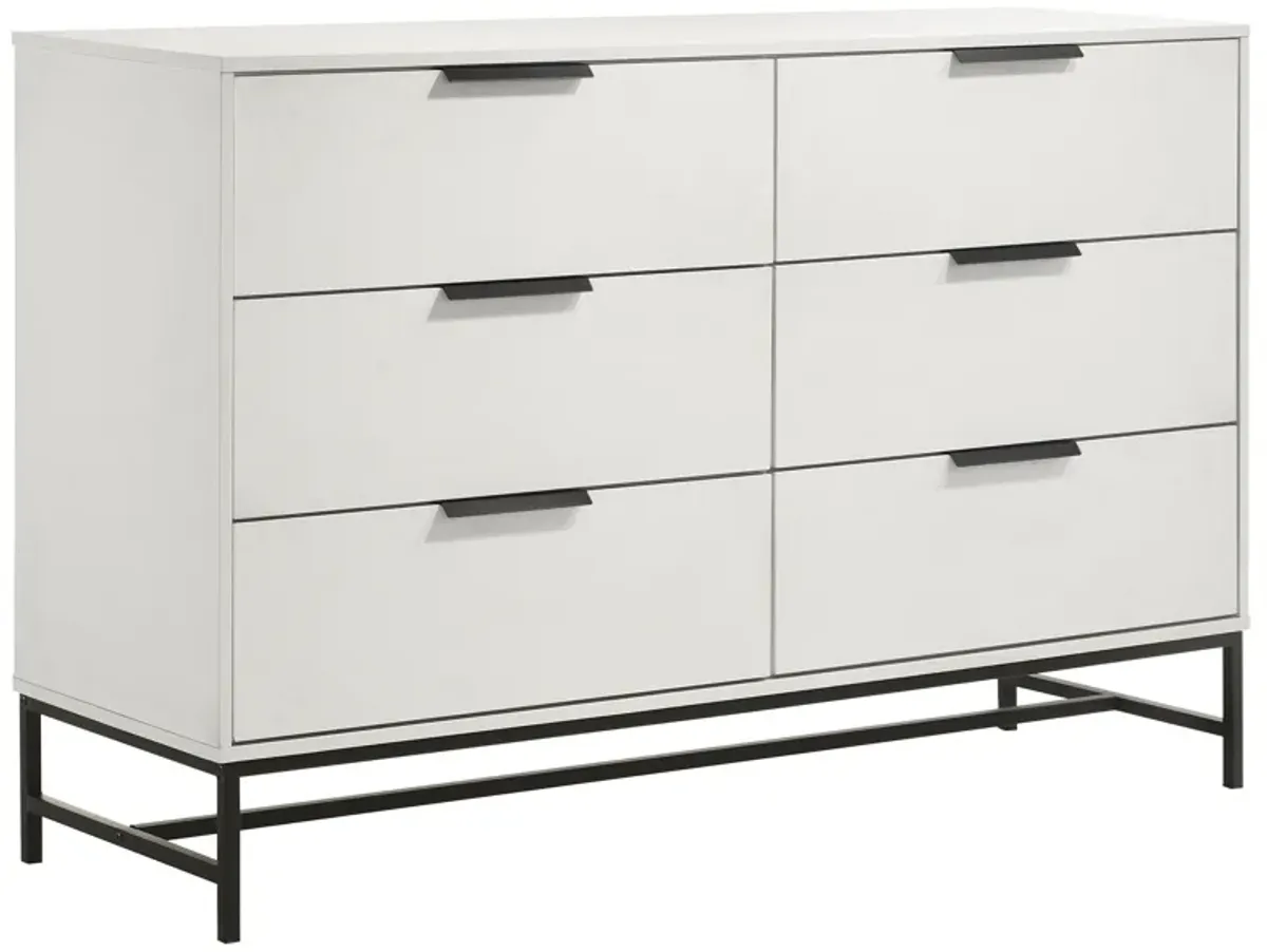 Sonora - 6-Drawer Bedroom Dresser - White