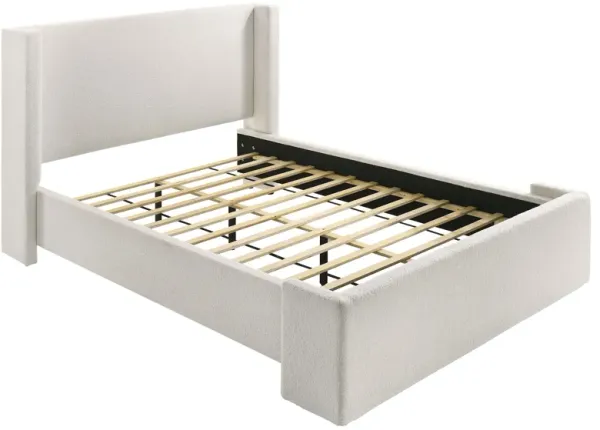 Alamosa - Boucle Upholstered Wingback Platform Bed