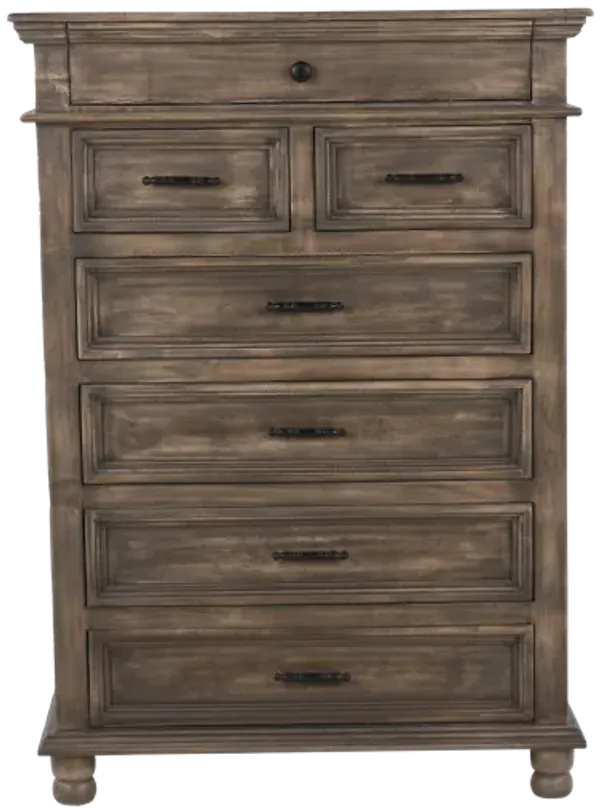 Brown Rustic 7-Drawer Bedroom Chest