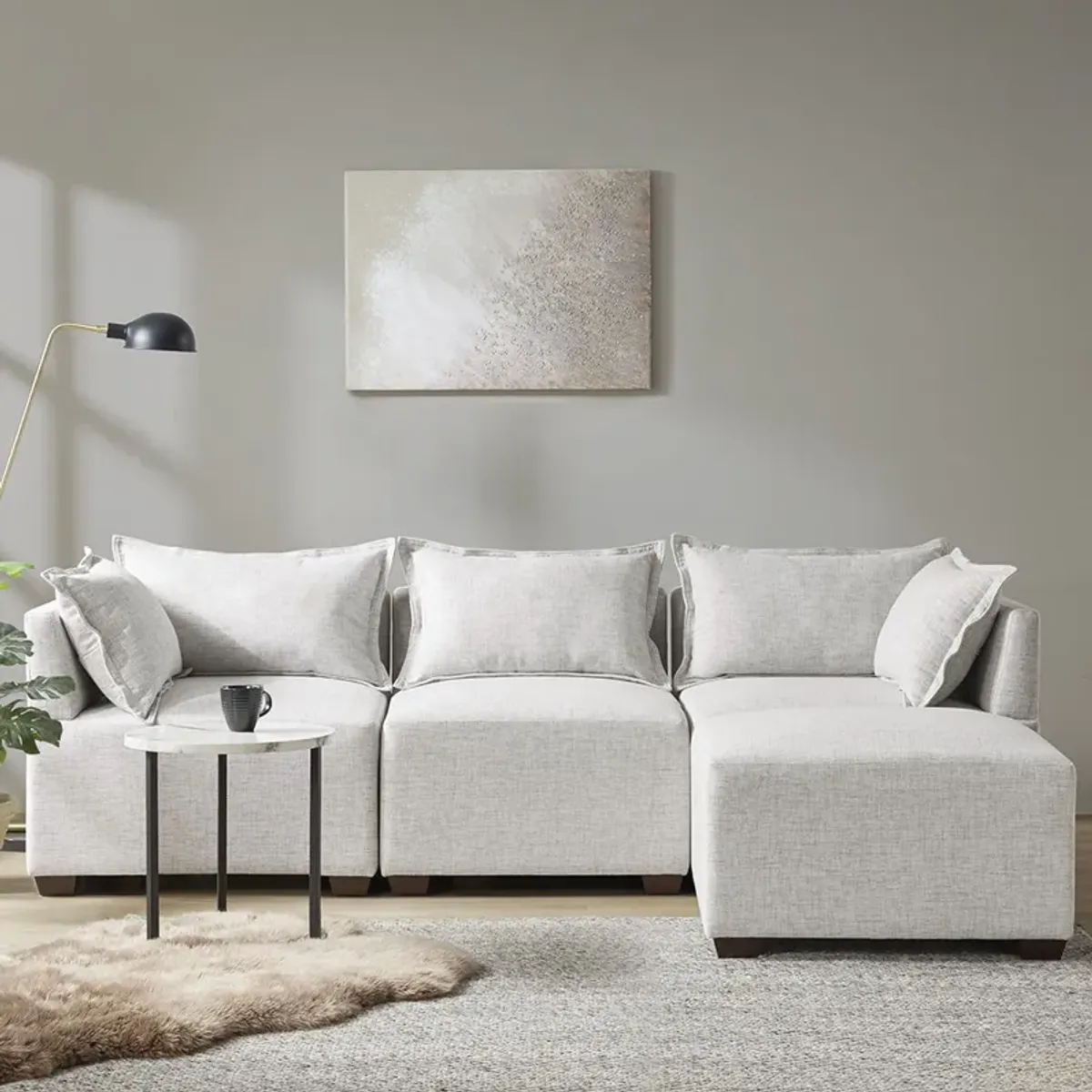 Molly - Modular Ottoman - Silver Grey