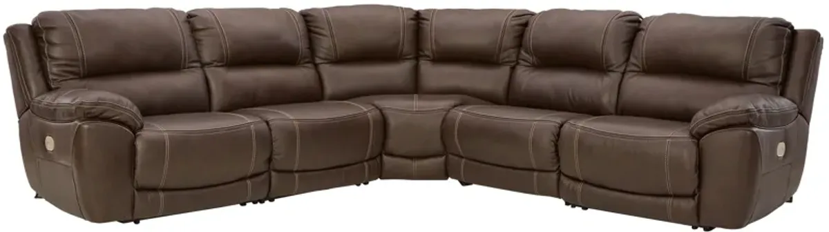 Dunleith - Chocolate - 5-Piece Power Reclining Sectional