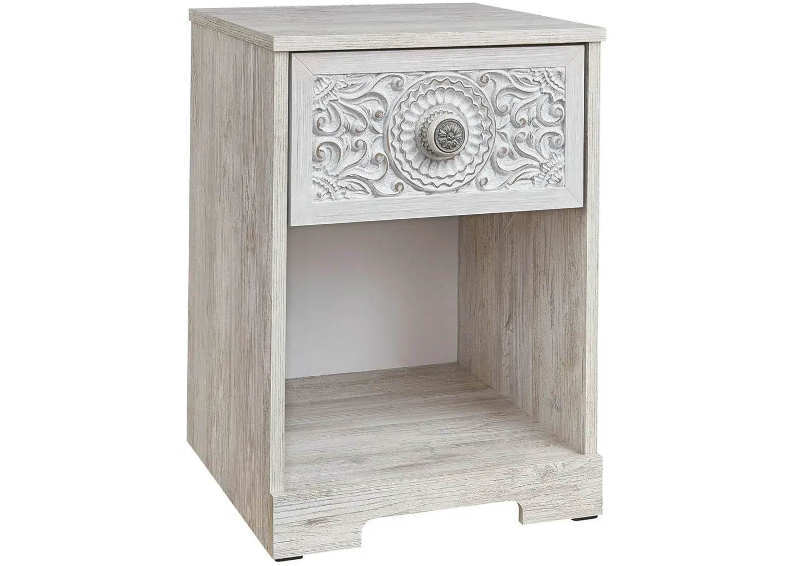 Paxberry - Whitewash - One Drawer Night Stand