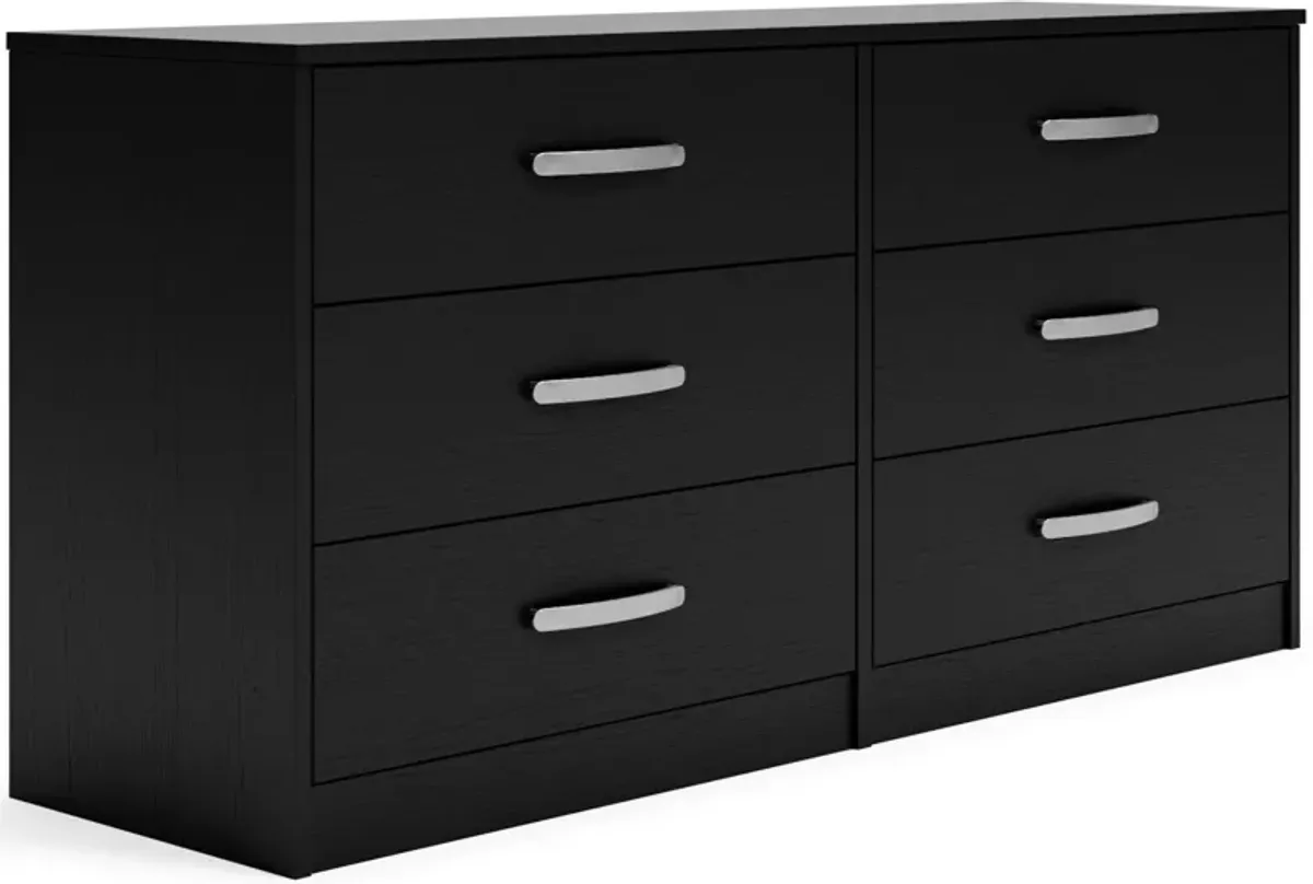 Finch - Black - Six Drawer Dresser