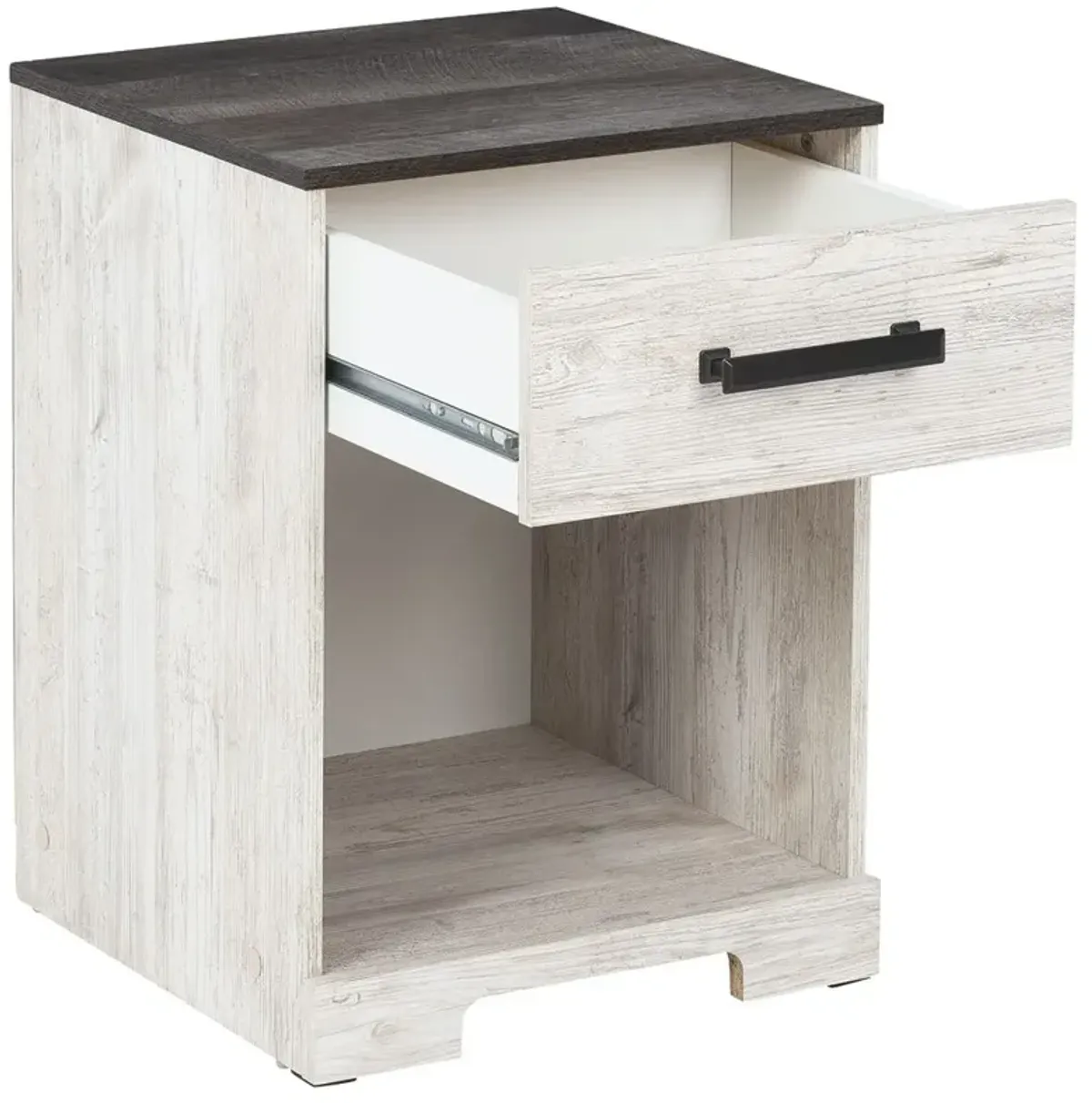 Shawburn - Whitewash / Charcoal Gray - One Drawer Night Stand