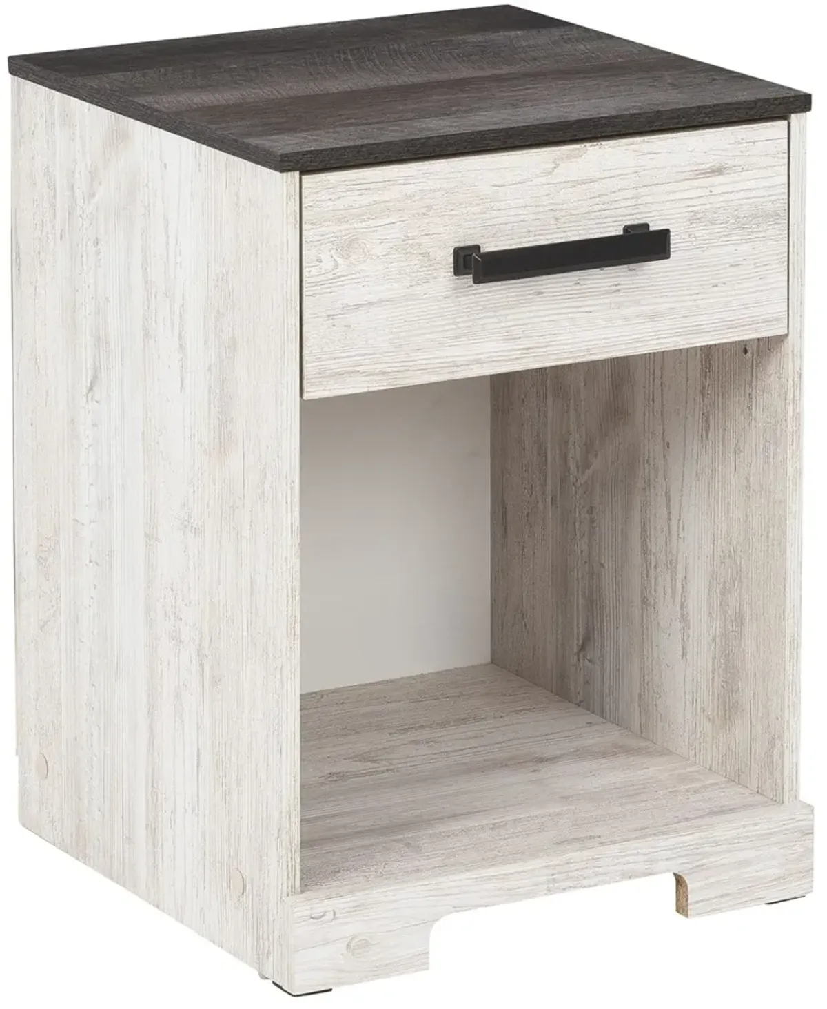 Shawburn - Whitewash / Charcoal Gray - One Drawer Night Stand