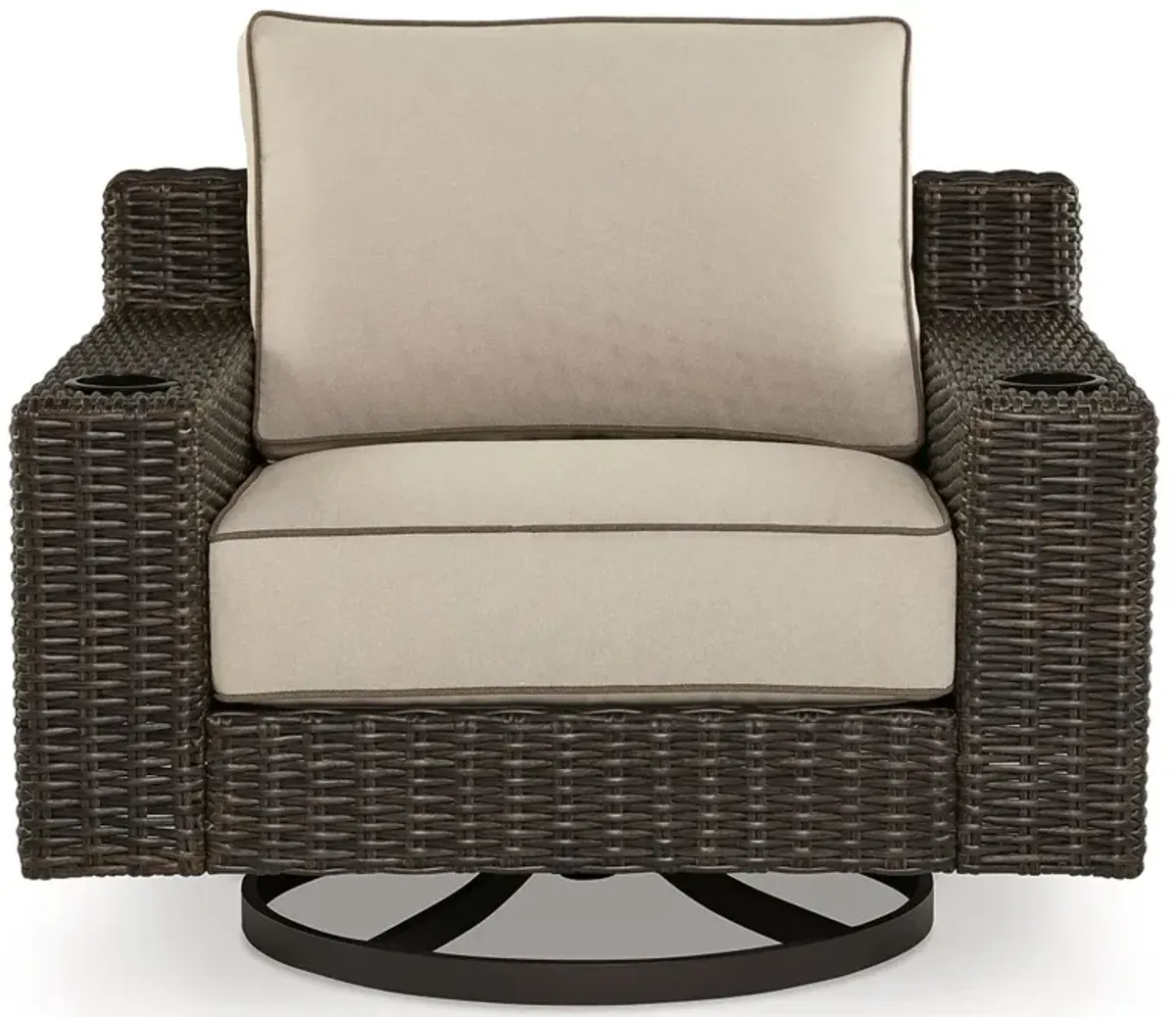 Coastline Bay - Brown - Swivel Lounge W/ Cushion