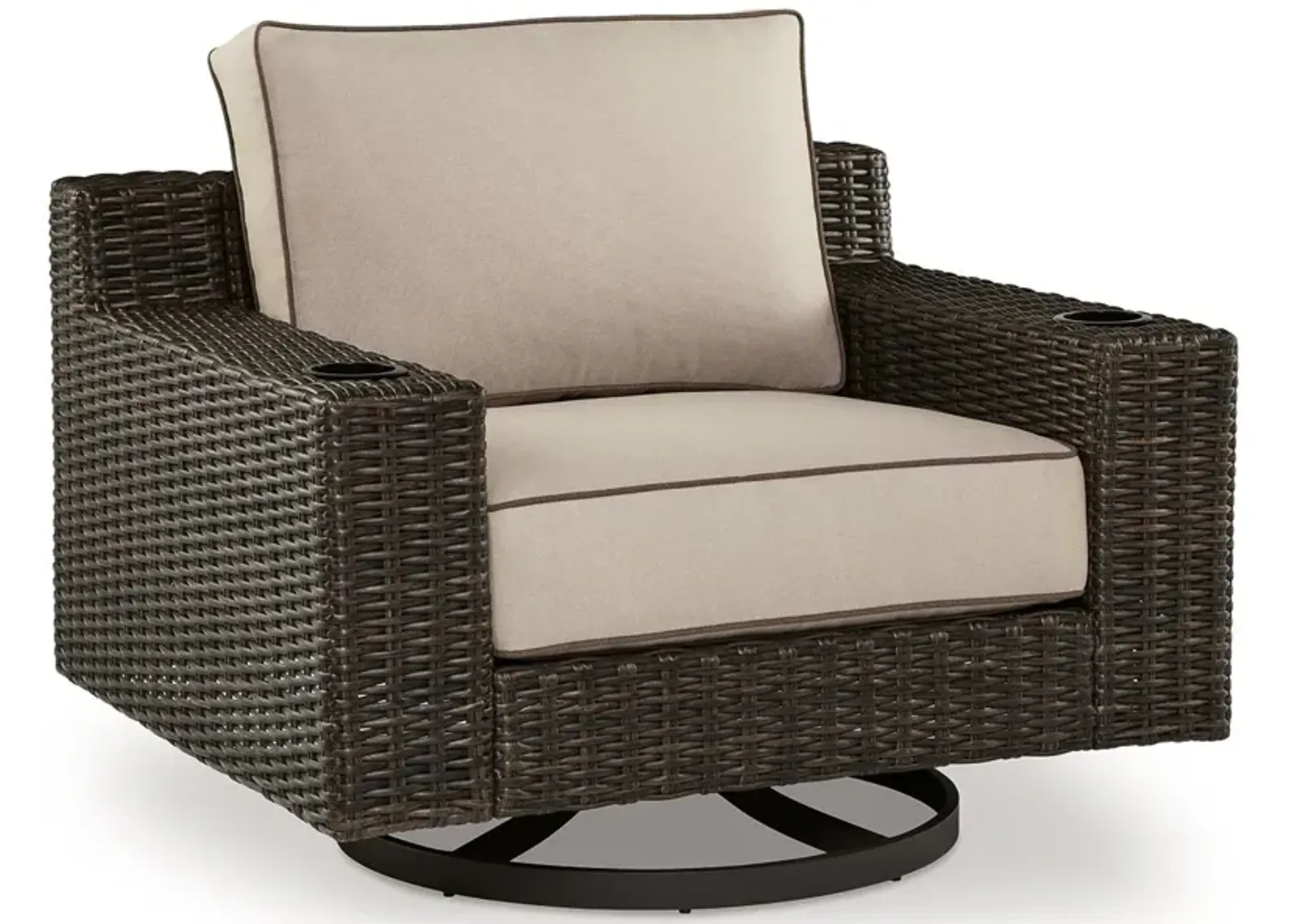 Coastline Bay - Brown - Swivel Lounge W/ Cushion