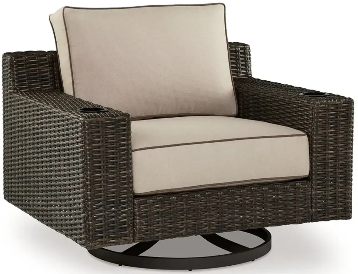 Coastline Bay - Brown - Swivel Lounge W/ Cushion