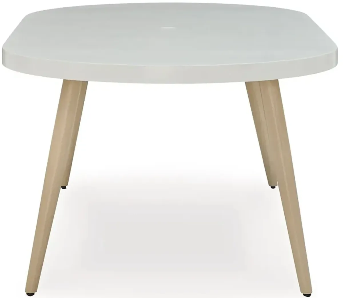 Seton Creek - White - Oval Dining Table With Umb Opt