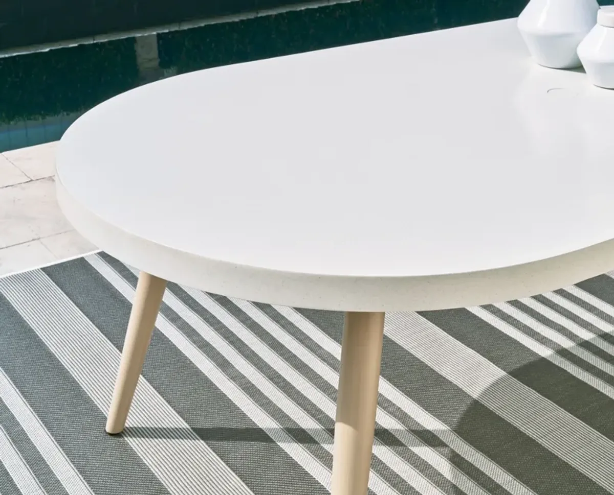 Seton Creek - Oval Dining Table With Umb Opt - White