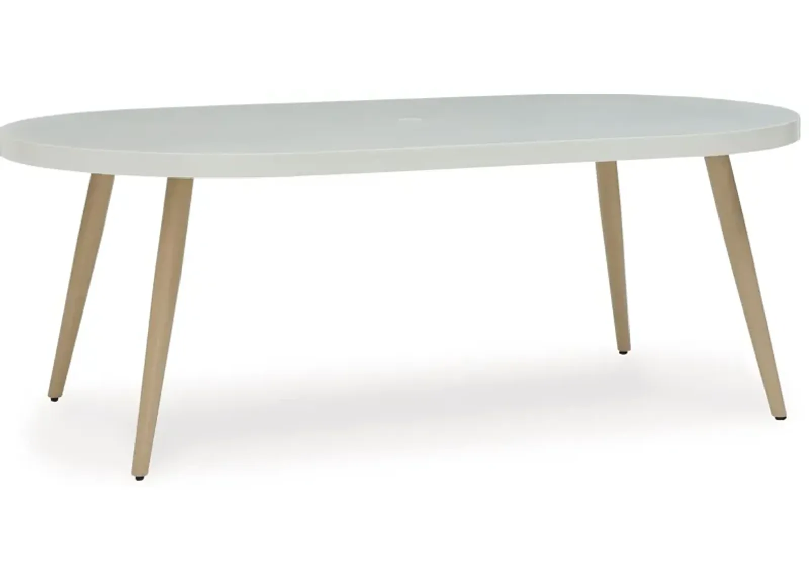 Seton Creek - White - Oval Dining Table With Umb Opt