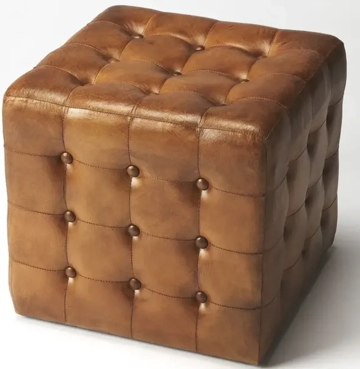 Stately Tufted Ottoman - Brown