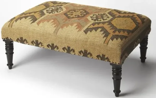 Southwest Lodge Jute Ottoman - Shades Of Brown