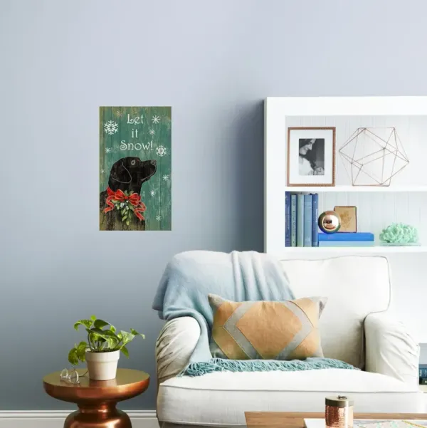 Lab Winter Snow Wall Art - Black