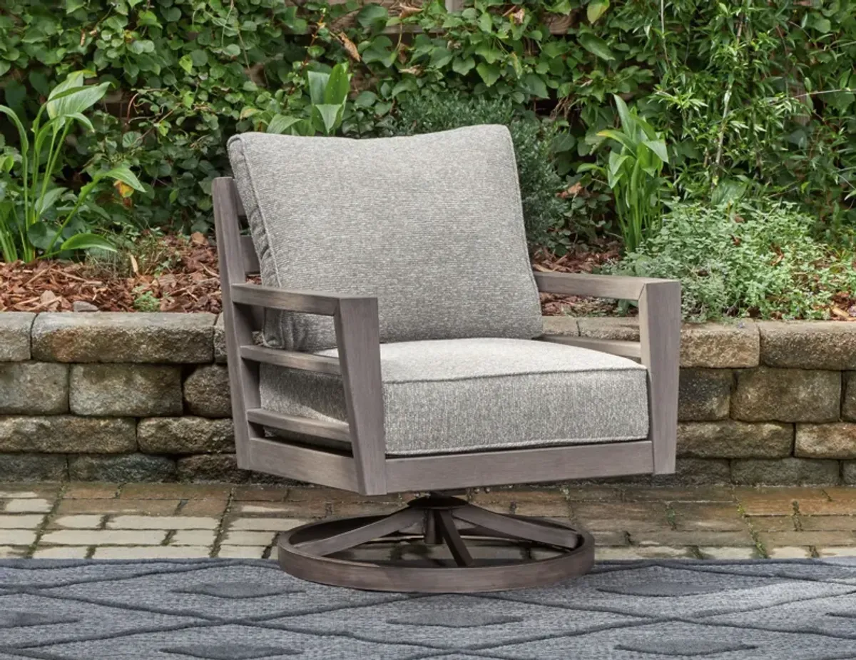 Hillside Barn - Gray / Brown - Swivel Lounge W/ Cushion