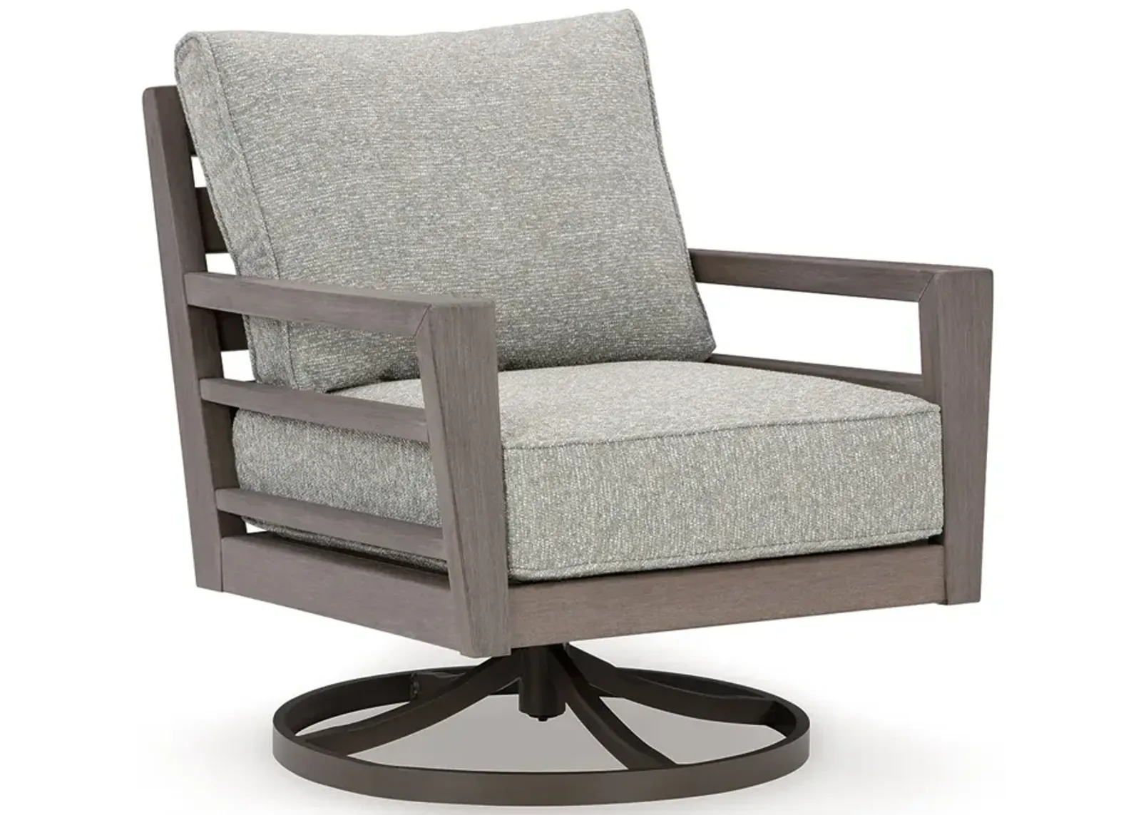 Hillside Barn - Gray / Brown - Swivel Lounge W/ Cushion