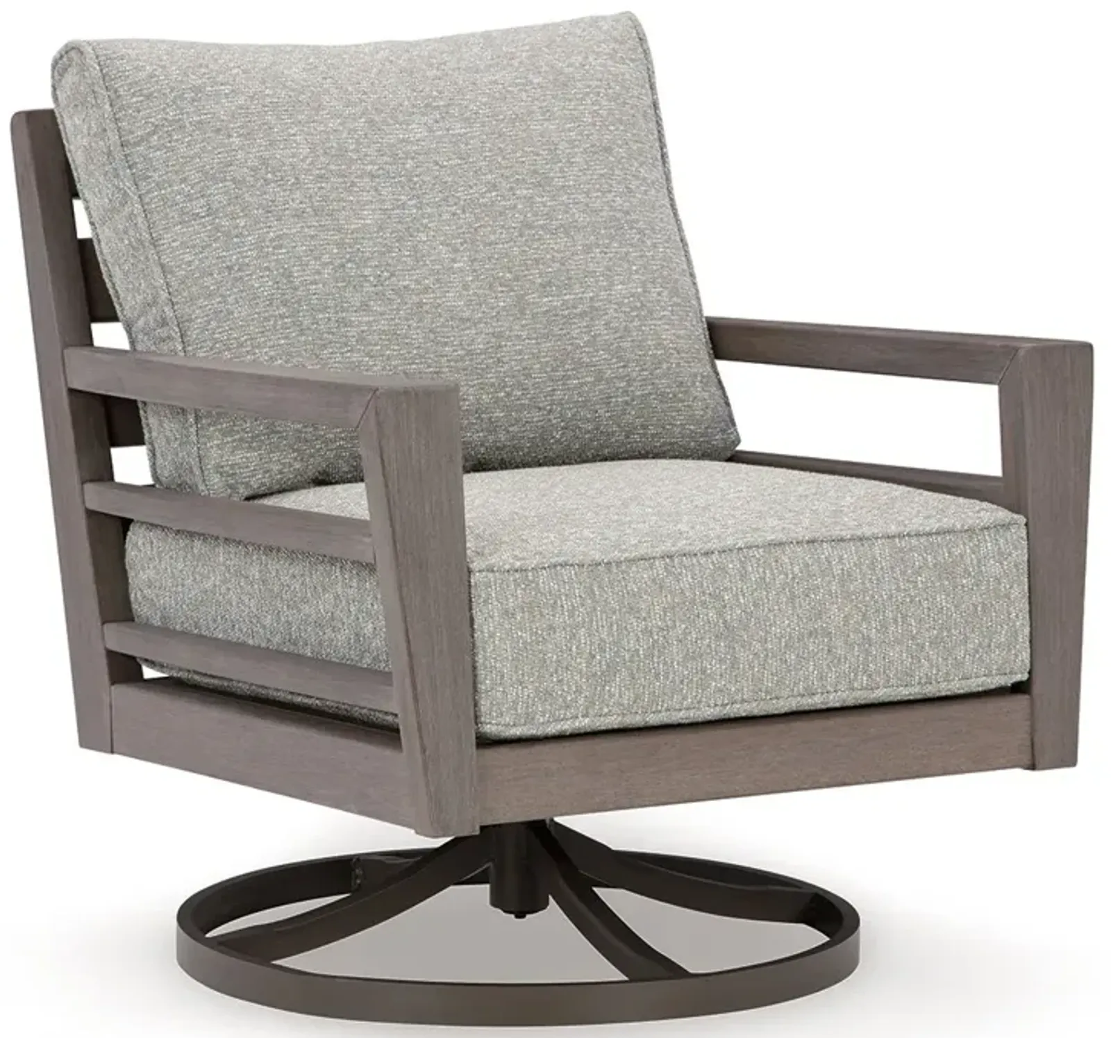 Hillside Barn - Gray / Brown - Swivel Lounge W/ Cushion