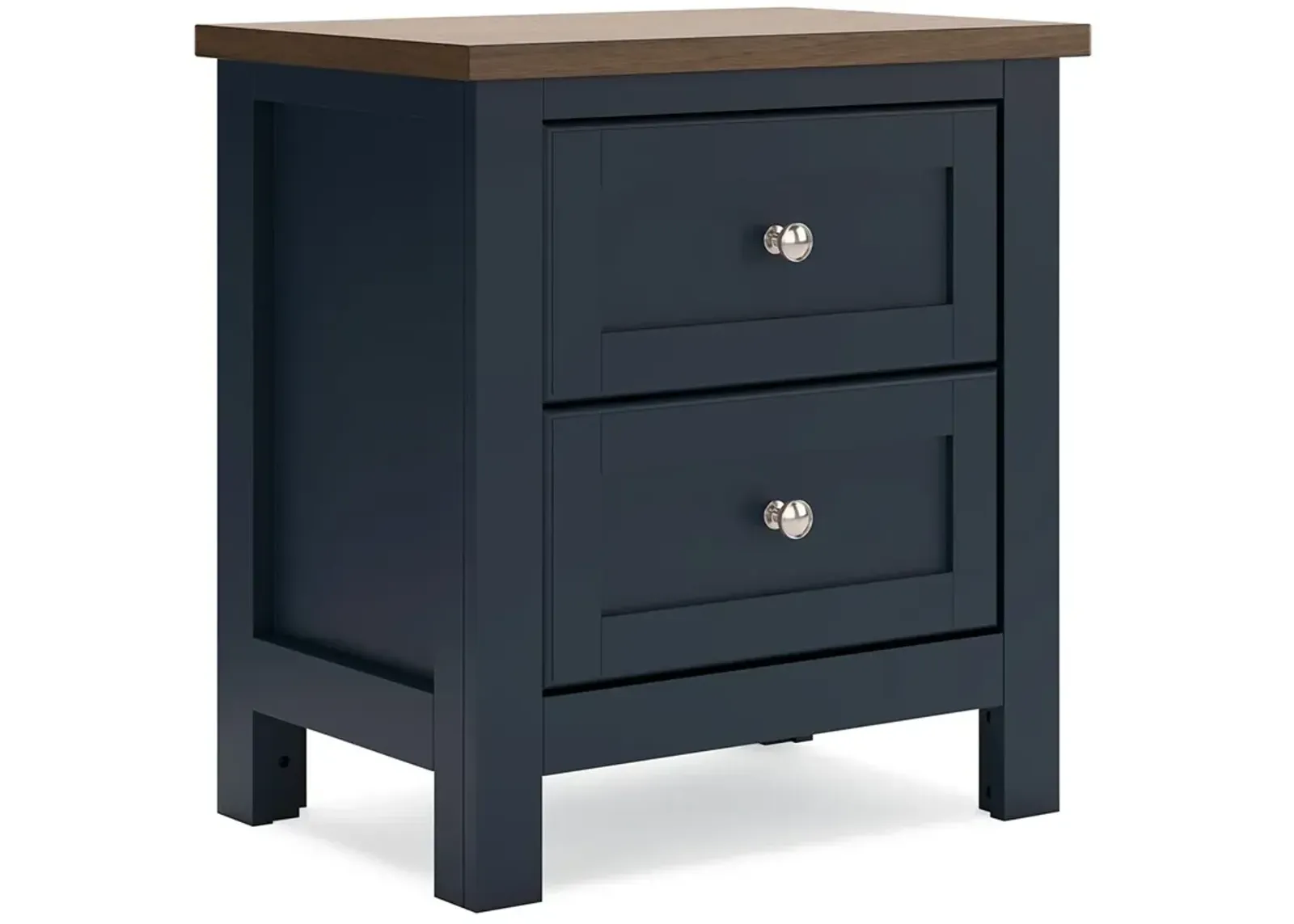 Landocken - Brown / Blue - Two Drawer Night Stand