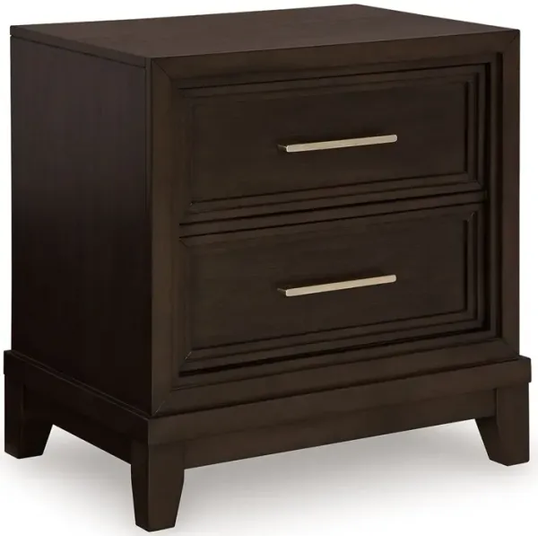 Neymorton - Two Drawer Night Stand - Dark Grayish Brown