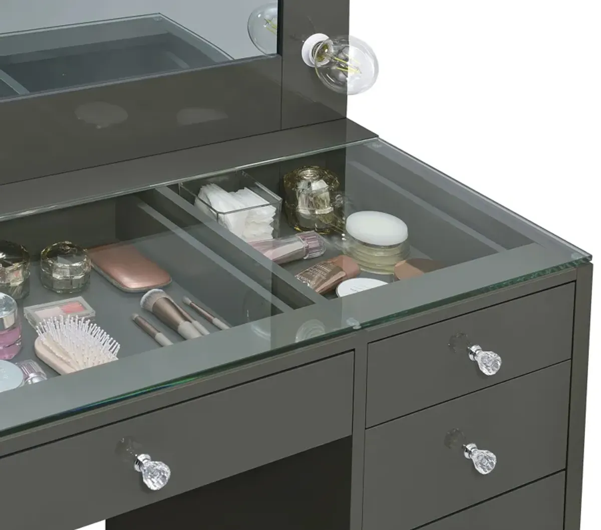 Acena - 7-Drawer Vanity Set With Lighting