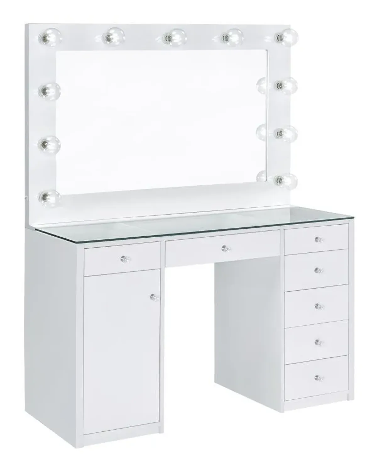 Acena - 7-Drawer Vanity Set With Lighting
