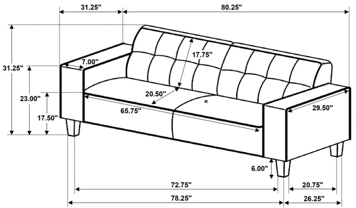 Deerhurst - Upholstered Tufted Track Arm Sofa Set